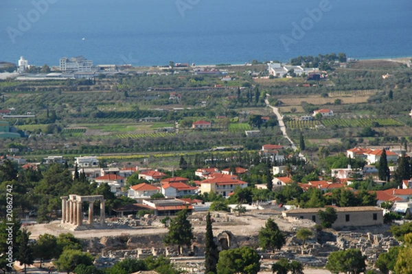 Obraz Korinth mit Apollos Tempel