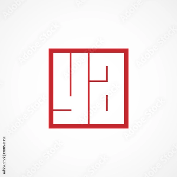 Obraz Initial Letter YA Logo Template Design