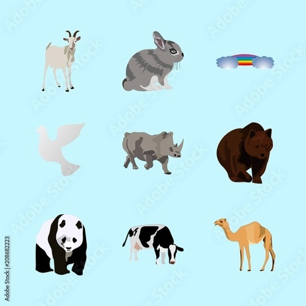 Fototapeta animals icons set