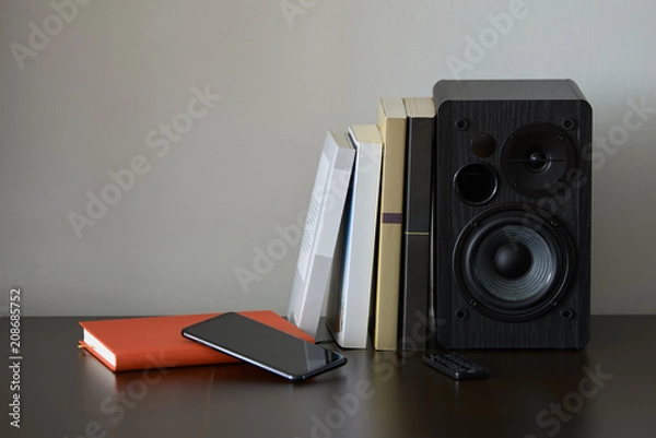 Fototapeta bookshelf speaker