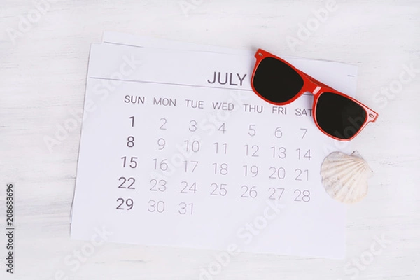 Obraz Summer Calendar Schedule.