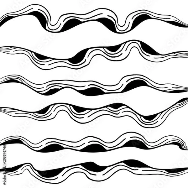 Fototapeta Abstract lines equalizer doodle