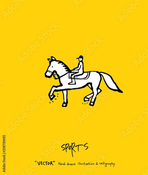 Fototapeta 스포츠 포스터 / 손으로 그린 스포츠 그림
