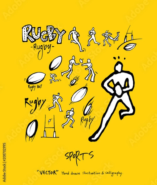 Obraz 스포츠 포스터 / 손으로 그린 스포츠 그림