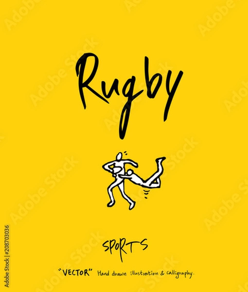 Fototapeta 스포츠 포스터 / 손으로 그린 스포츠 그림