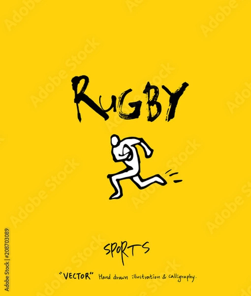 Fototapeta 스포츠 포스터 / 손으로 그린 스포츠 그림