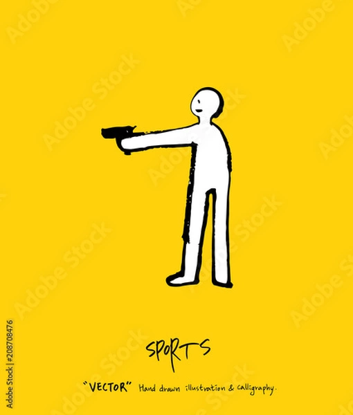 Fototapeta 스포츠 포스터 / 손으로 그린 스포츠 그림