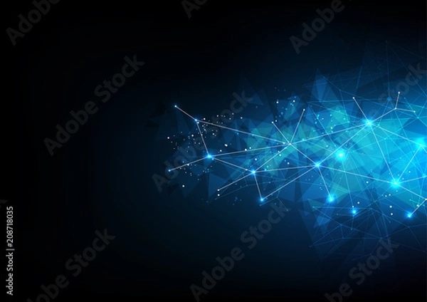 Fototapeta background abstract polygon data technology communication vector design illustration