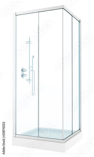 Obraz modern shower cabin isolated on white background