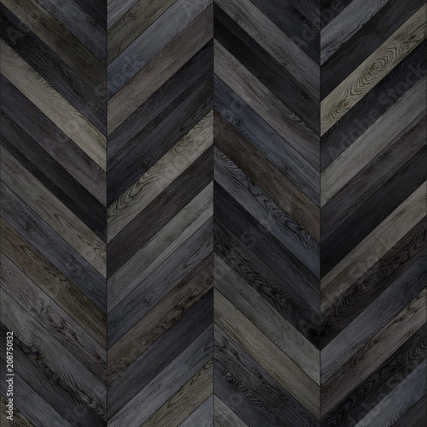 Fototapeta Seamless wood parquet texture chevron dark 