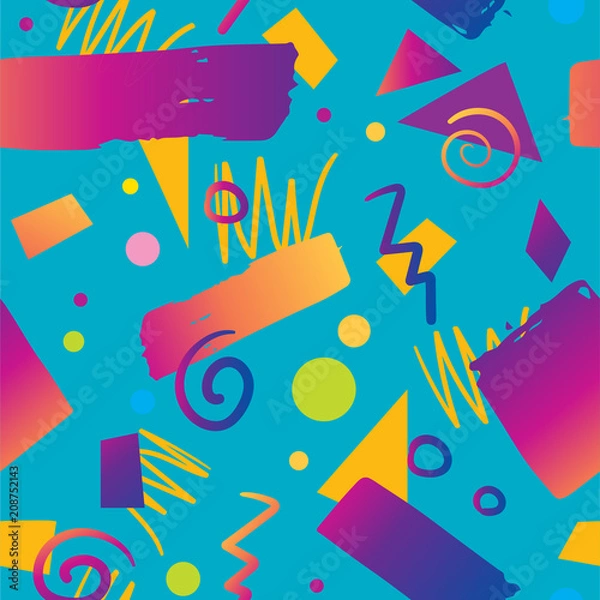Fototapeta Color seamless pattern background 90s gradient style