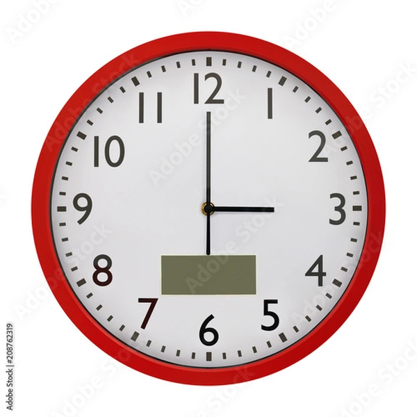 Obraz red wall clock isolated on white background