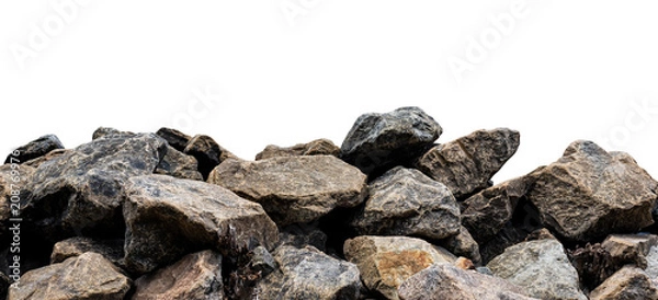 Fototapeta Big rock isolated on white. This has clipping path.