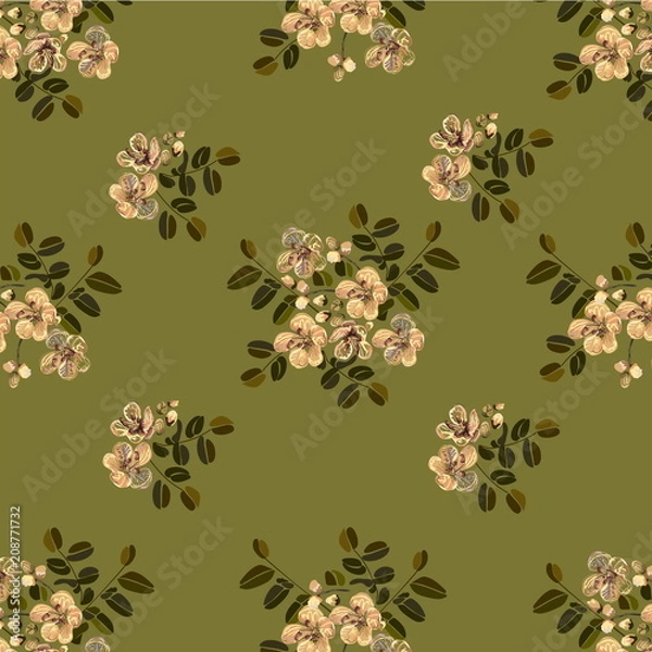 Obraz Seamless pattern cassia flower in abstract styles