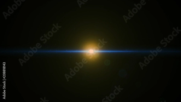 Fototapeta Real Lens Flare Shot in Studio over Black Background. Easy to add as Overlay or Screen Filter Photos