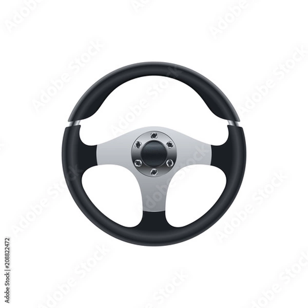 Fototapeta Realistic cars steering wheel design