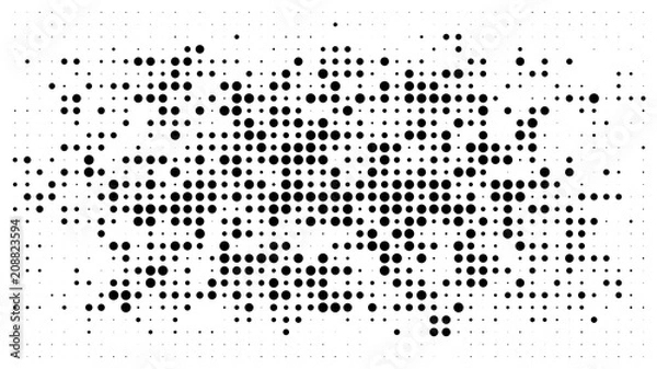 Obraz Halftone dotted background. Halftone effect vector pattern. Circle dots isolated on the white background.