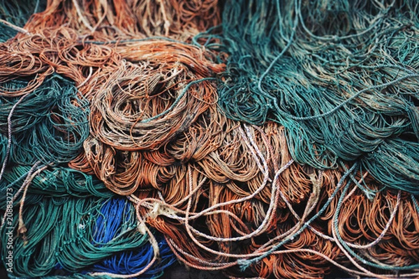 Obraz Colorful fishing nets background