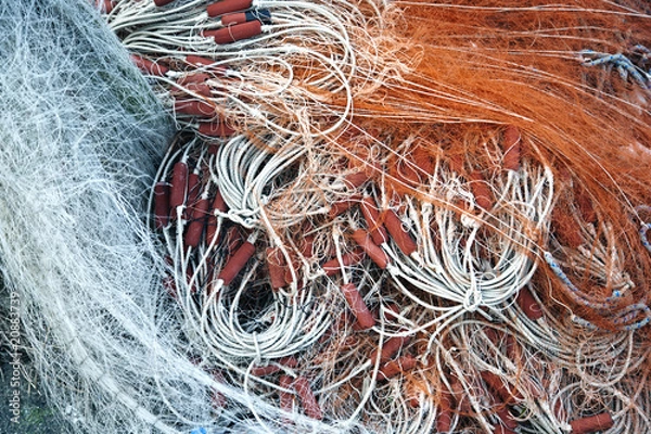 Obraz Fishing nets background