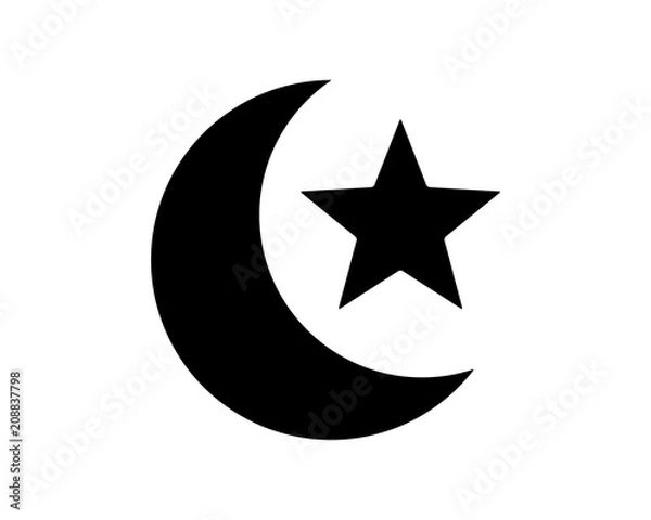 Fototapeta moon star guide icon design illustration,glyph style design, designed for web and app