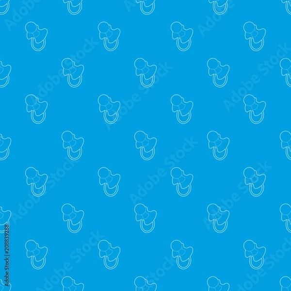 Fototapeta Baby pacifier pattern vector seamless blue repeat for any use