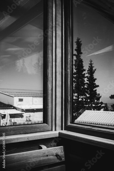 Obraz Window Snow - Black and White