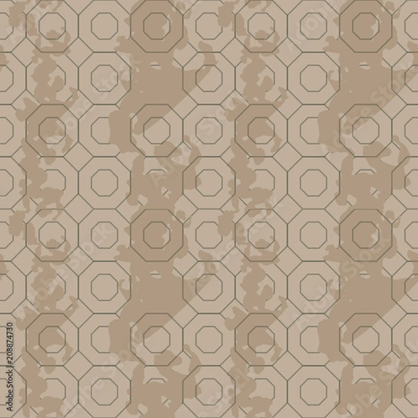 Fototapeta Military camouflage seamless pattern in green, beige and brown colors