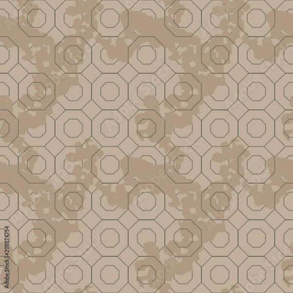 Fototapeta Military camouflage seamless pattern in green, beige and brown colors
