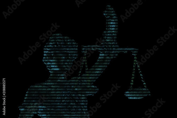 Fototapeta Lady justice on digital background (Concept of artificial intelligence lawyer)