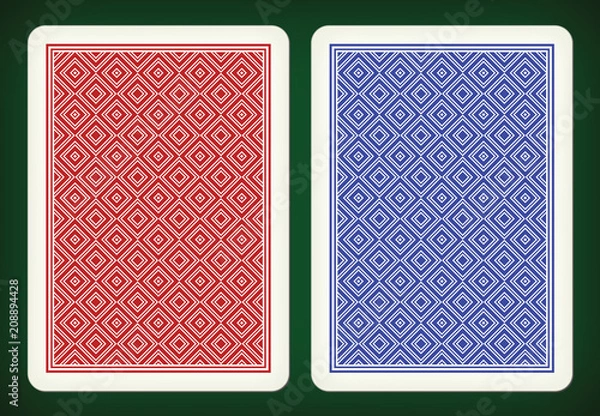 Obraz Back side design - playing cards vector illustration