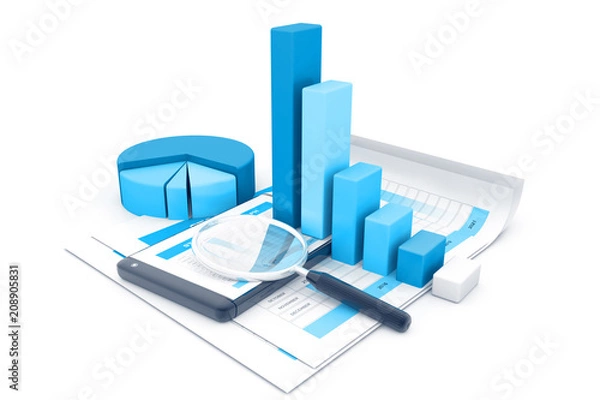 Fototapeta Business graph and chart