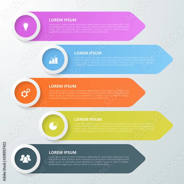 Obraz infographic template for business, education, web design, banners, brochures, flyers, diagram, workflow, timeline. Vector illustration.