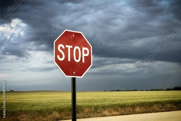 Obraz Stop Sign clouds