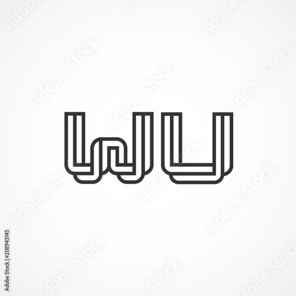 Fototapeta Initial Letter WU Logo Template Vector Design