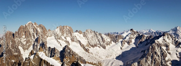 Fototapeta The Alps Panorama from Aiguille du Midi near Mont Blanc