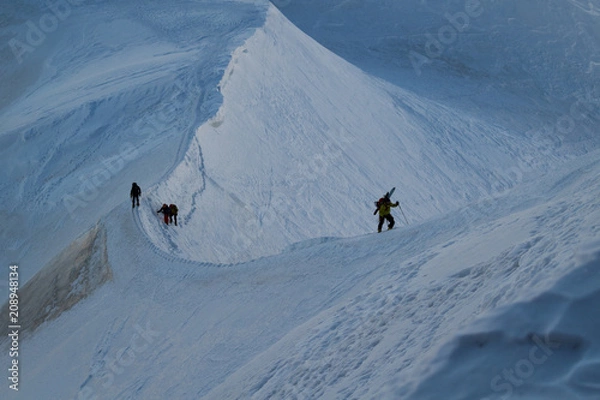 Fototapeta Hiking Skiing at the Alps Chamonix Mont Blanc