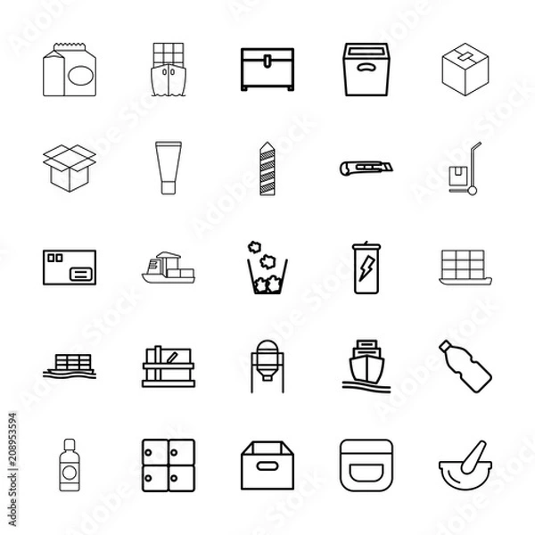 Obraz Collection of 25 container outline icons