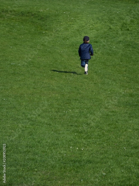 Fototapeta Child is playing on the green