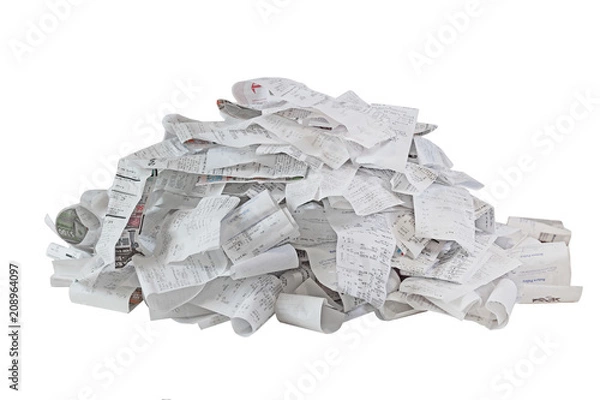 Obraz Stos paragonów papierowych