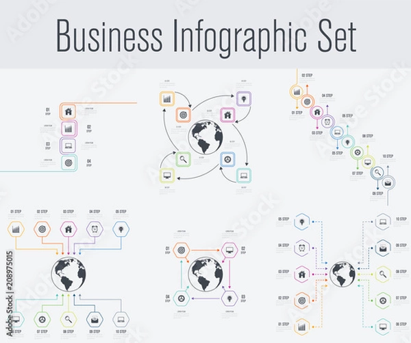 Obraz Set with infographics