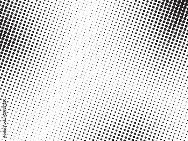 Fototapeta Abstract halftone dots texture background. Grunge black and white  backdrop.