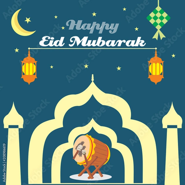 Obraz vector card eid mubarak