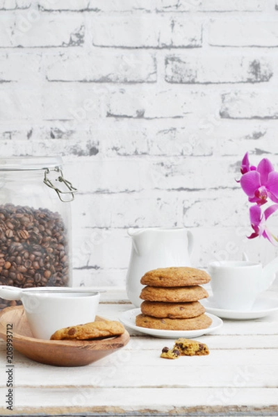 Fototapeta Cookie com gotinhas de chocolate