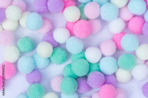 Obraz A colorful  Pom Pom background
