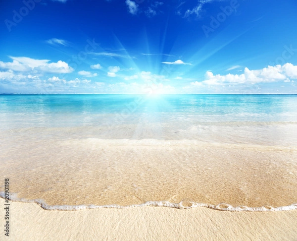 Obraz piasek plaży morze karaibskie