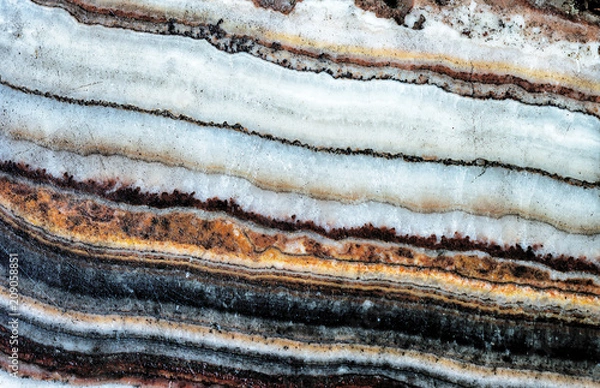 Fototapeta Old onyx surface with wave pattern