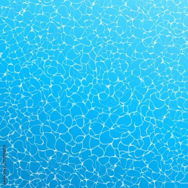 Fototapeta Plakat lato realistyczne wektor. Widok z góry niebieska woda.