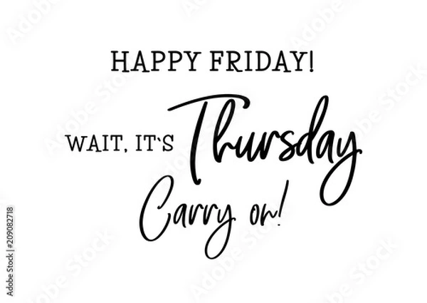 Fototapeta thursday funny cute lettering