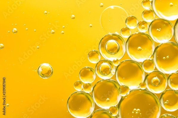 Obraz golden yellow bubble oil, abstract background