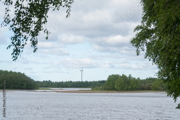 Obraz Wind Turbine in the middle of forest